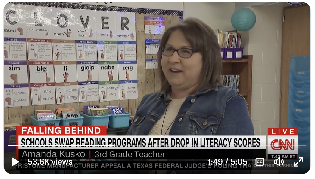 CNN: SCHOOLS SWAP READING PROGRAMS AFTER DROP IN  LITERACY SCORES